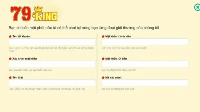 Các lưu ý quan trọng khi đăng ký tài khoản 79king